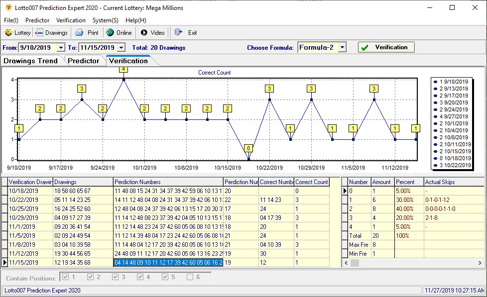 Screenshot of Lotto007 Lottery Predict Software 2013